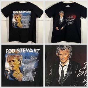 Rod Stewart "Another Country" 2016 European Tour T-Shirts Black Sz S Gasoline